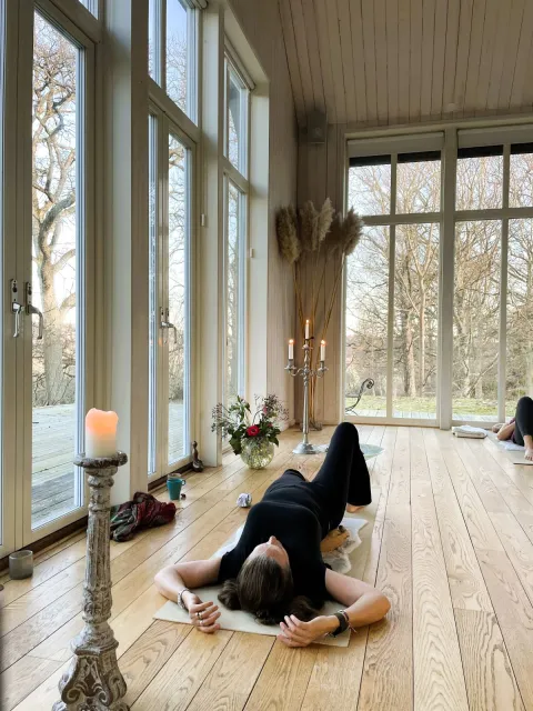 kvinna, yoga